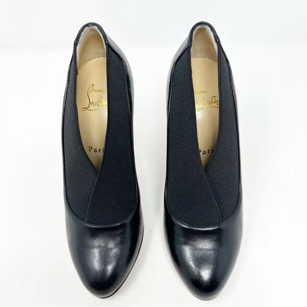 Christian Louboutin Toot Couverte Black Leather Ankle Boots Womens Size EU 36.5